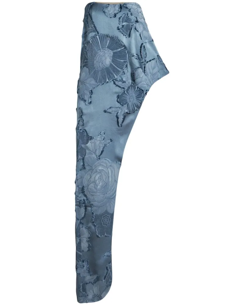 Etro Asymmetrisches Kleid mit Blumen-Jacquard - Blau Blau