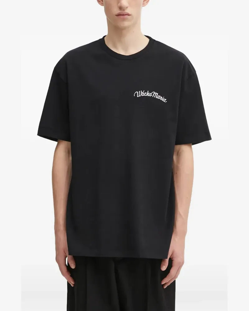 Wacko Maria logo print knit T-shirt - Schwarz Schwarz