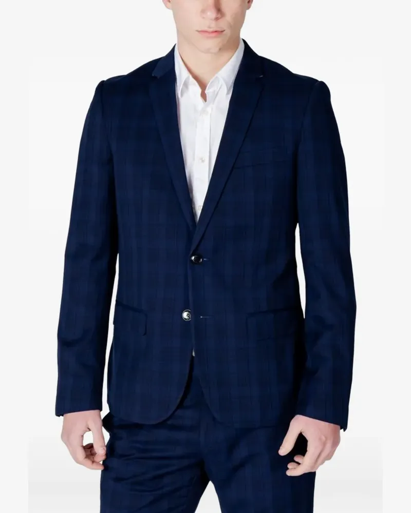 Antony Morato check-pattern notched-lapel blazer - Blau Blau