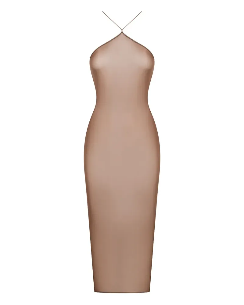 Maison Close Rückenfreies French Kiss Light Midikleid - Braun Braun