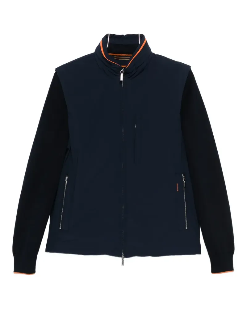 MOORER Camargo knitted detachable-sleeve gilet - Blau Blau