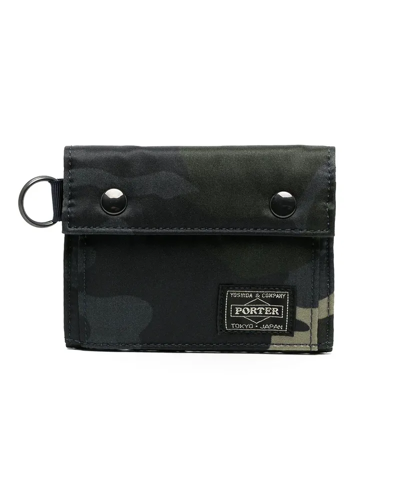 PORTER-YOSHIDA & CO Portemonnaie mit Camouflage-Print - Grün Grün