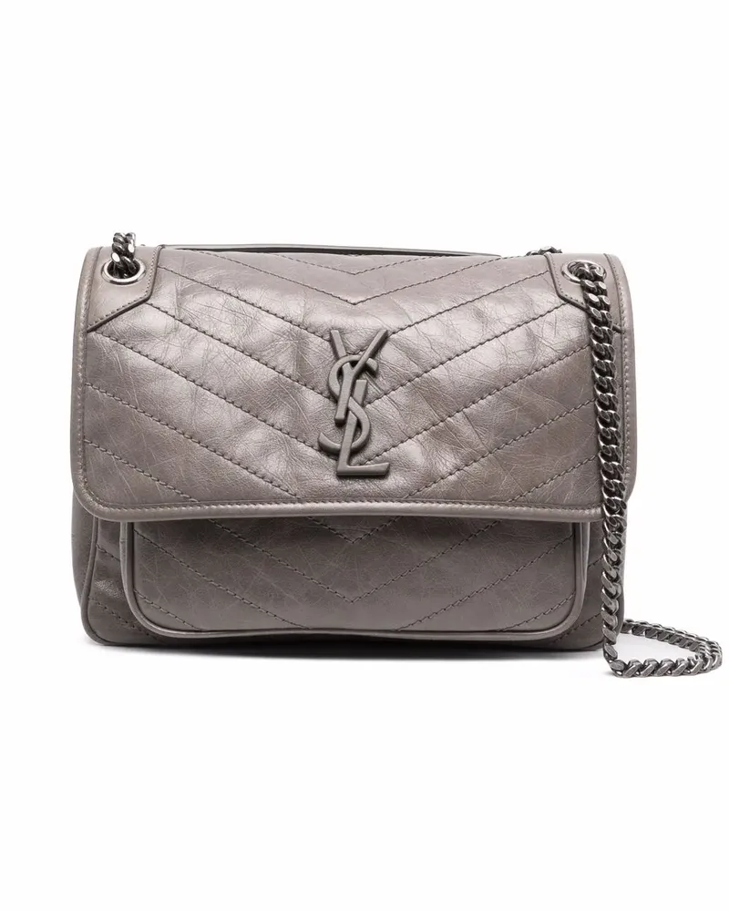 Saint Laurent Mittelgroße Niki Schultertasche - Grau Grau