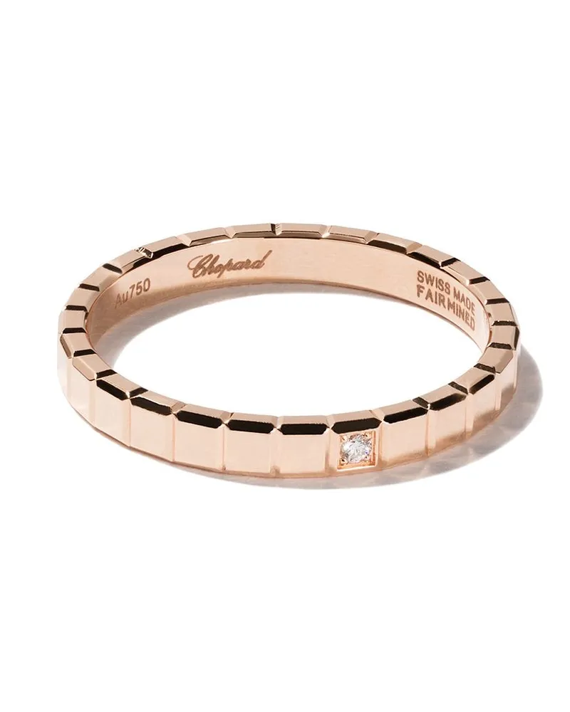 Chopard 18kt 'Ice Cube Pure' Rotgoldring mit einem Diamanten - Rosa Rosa