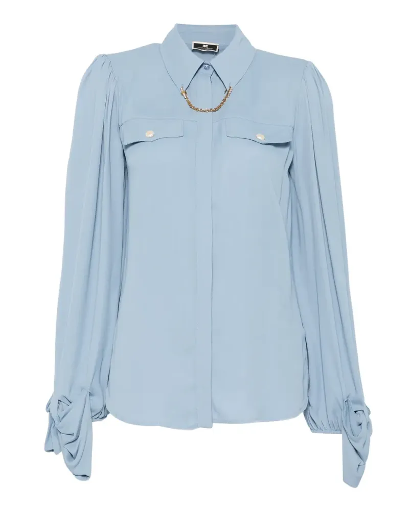 Elisabetta Franchi chain-detail long-sleeve blouse - Blau Blau