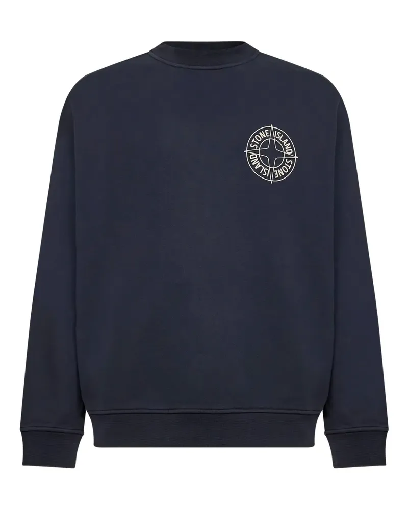 Stone Island compass-logo crew-neck sweatshirt - Blau Blau