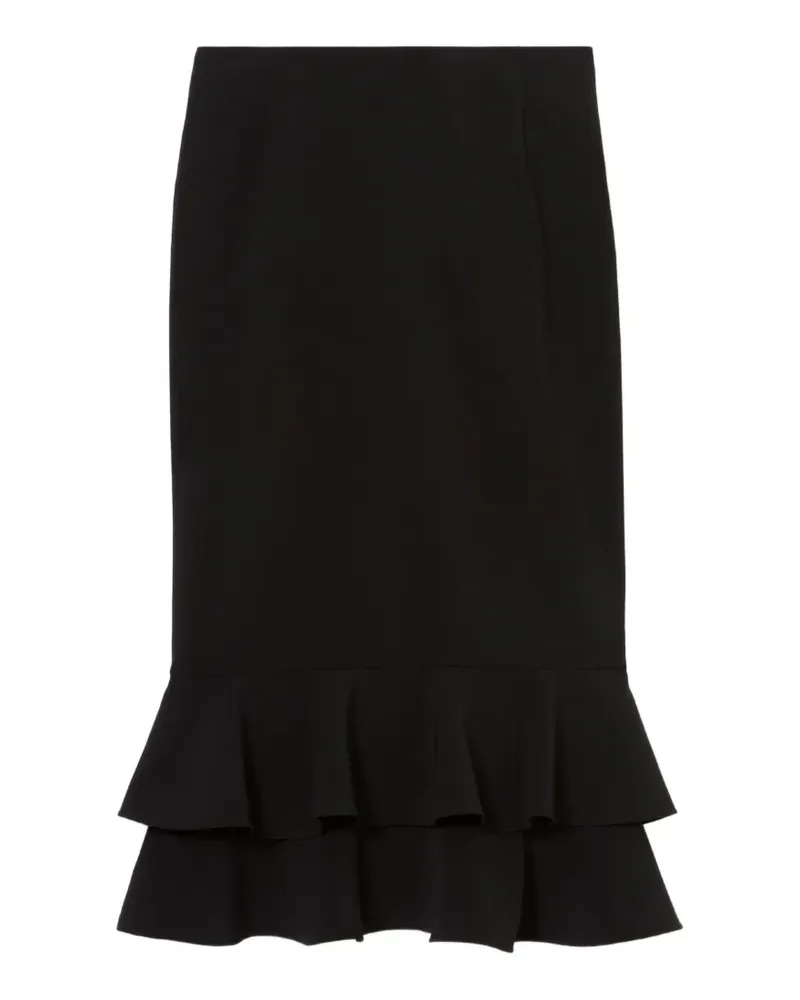 Claudie Pierlot flared ruffled midi skirt - Schwarz Schwarz