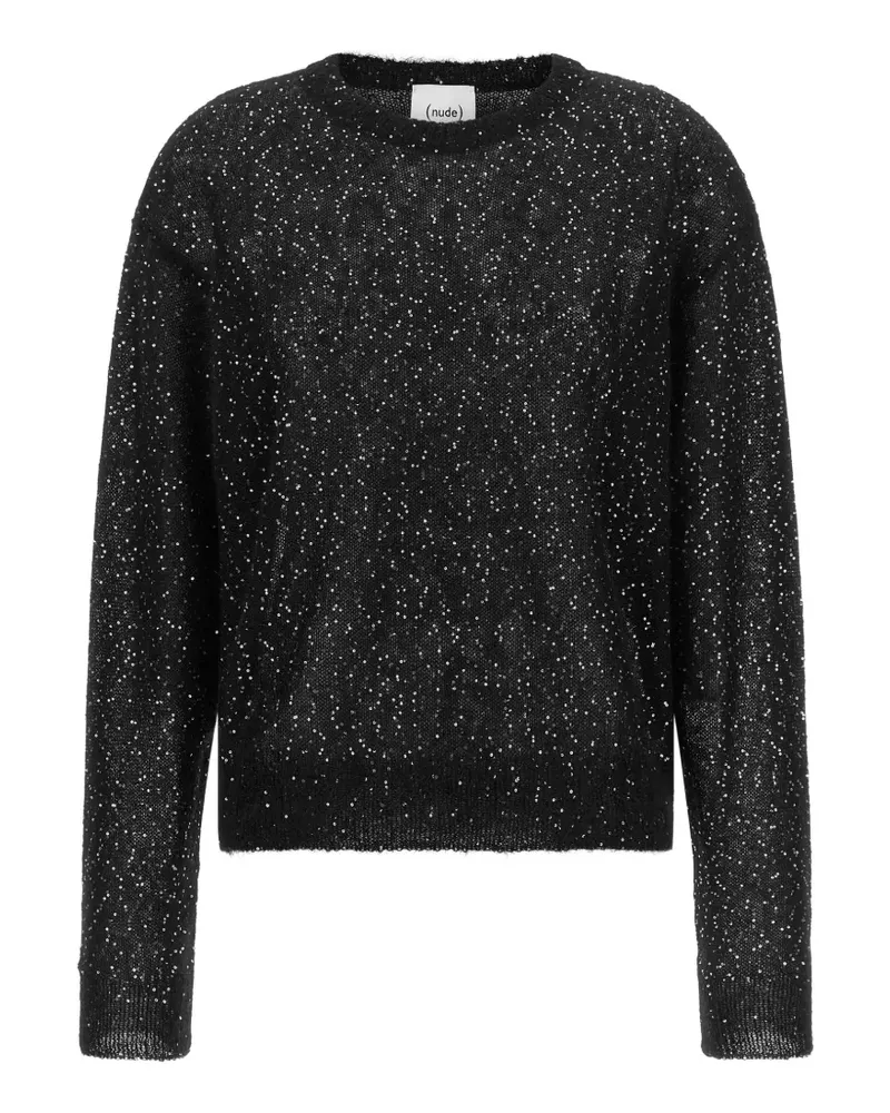 NUDE Pullover mit Pailletten - Schwarz Schwarz