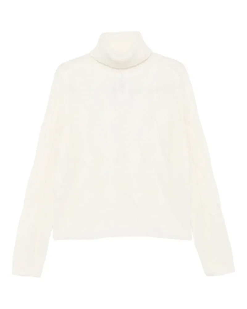 Liu Jo Rollkragenpullover mit Zopfmuster - Weiß Weiß