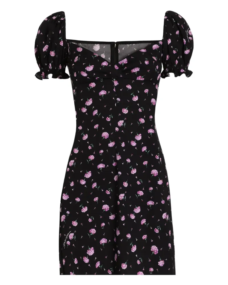 Dolce & Gabbana Minikleid mit Blumenmuster - Schwarz Schwarz