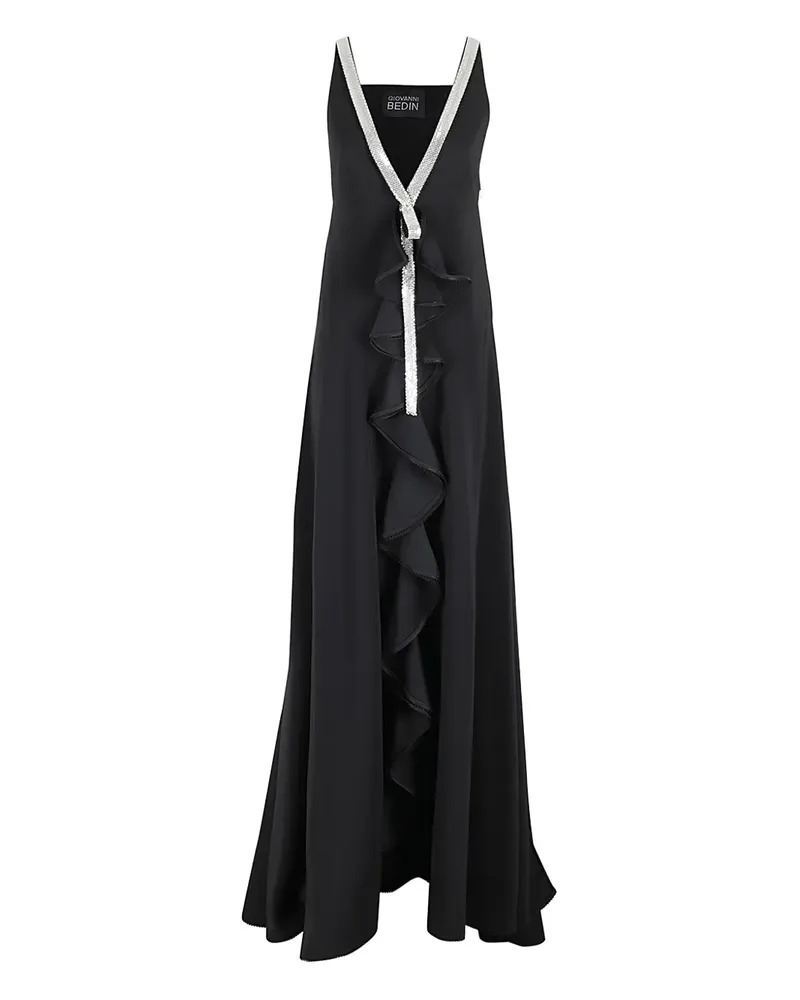 Giovanni Bedin Maxikleid mit Nieten - Schwarz Schwarz