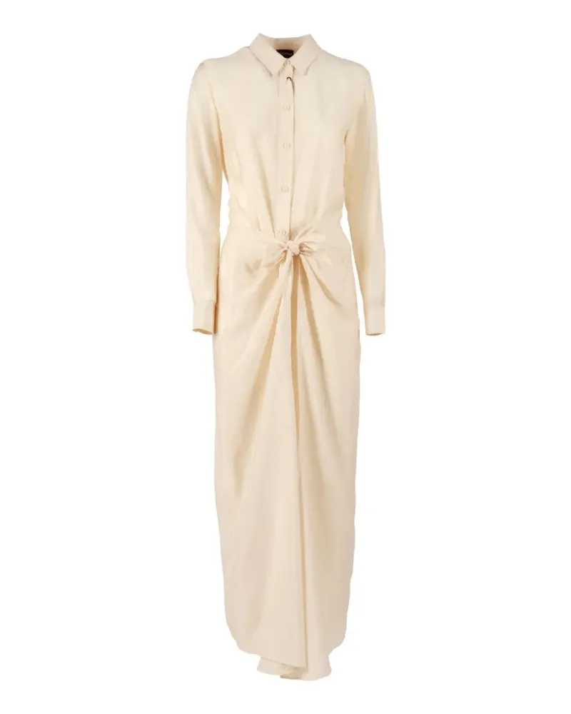 Emporio Armani tie-front midi dress - Nude Nude