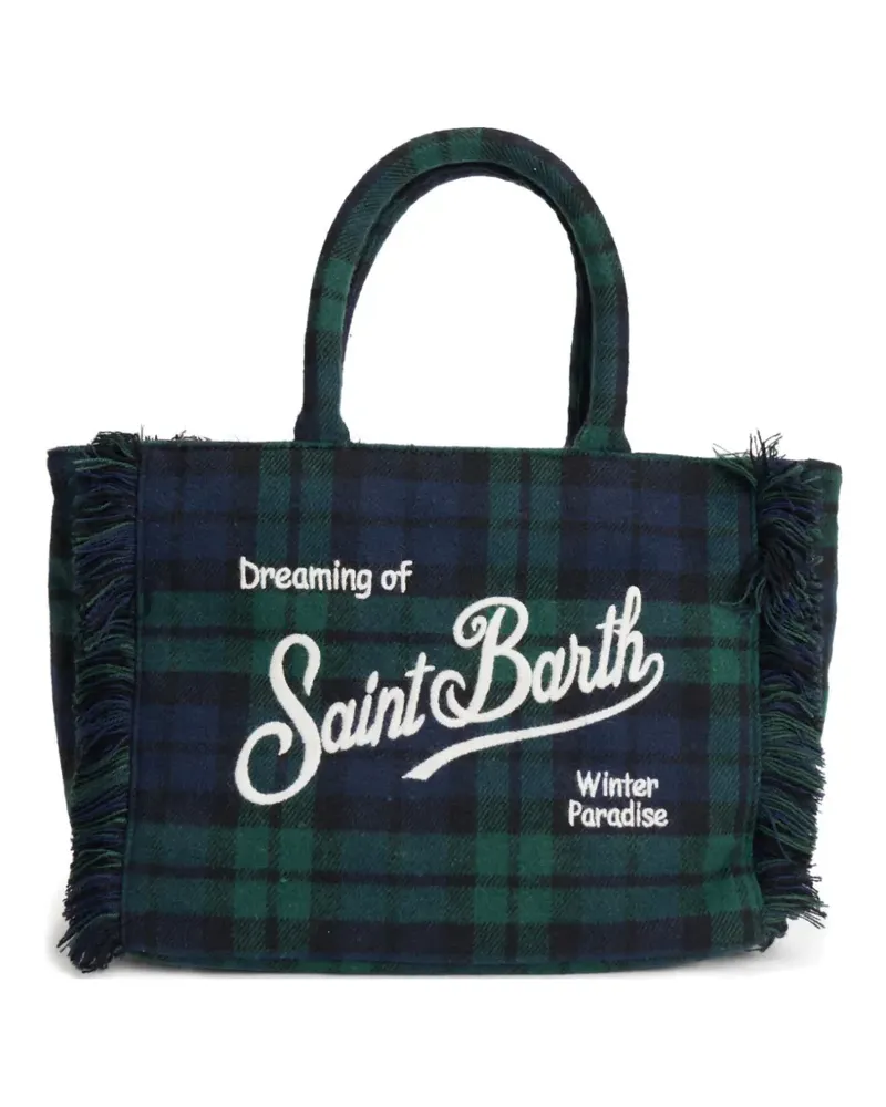 MC2 Saint Barth tartan-fringed tote bag - Blau Blau