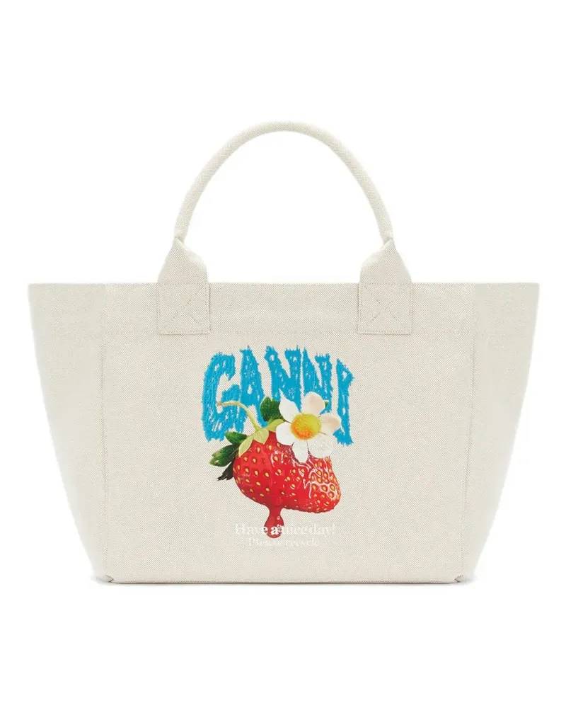 Ganni Mittelgroße Handtasche - Weiß Weiß