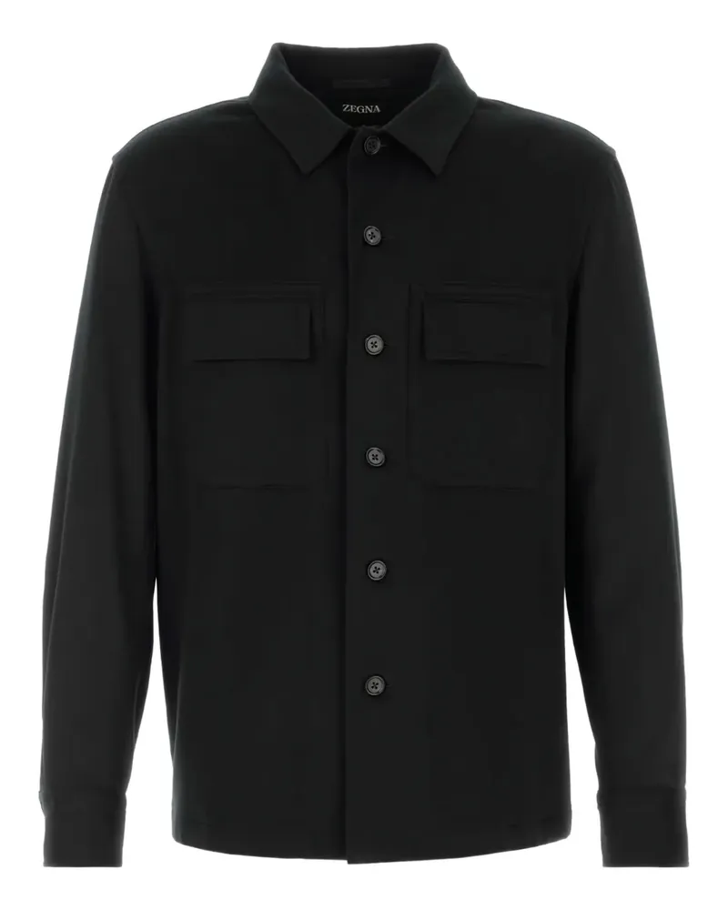 Ermenegildo Zegna Alba Hemdjacke mit Tasche - Schwarz Schwarz