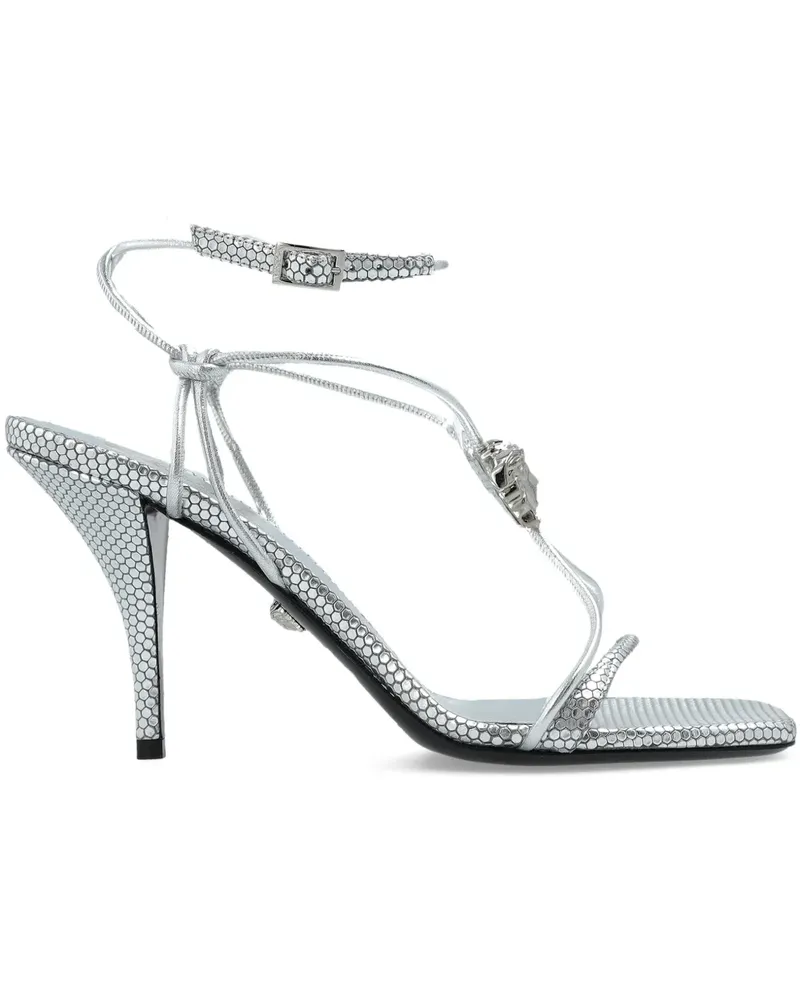 Versace La Medusa Sandalen mit Schnürung 85mm - 1E01P - 1E01P Silver Palladium 1e01p