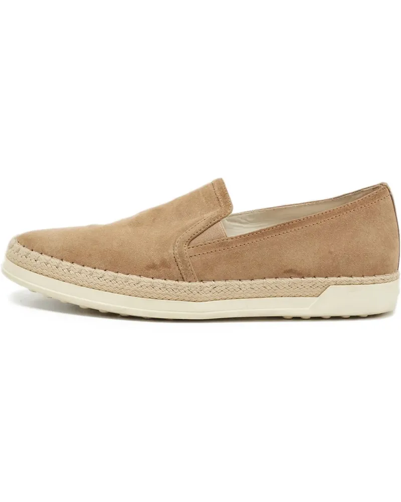 TOD'S Slip-On-Sneakers in Weboptik aus Wildleder - Braun Braun