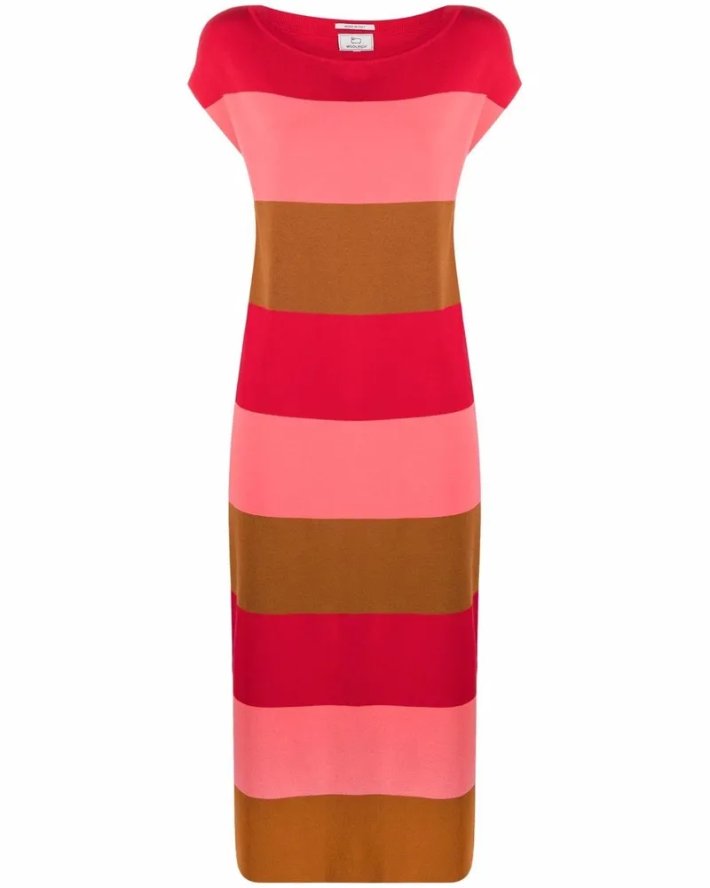 Woolrich Gestreiftes Midikleid - Rot Rot