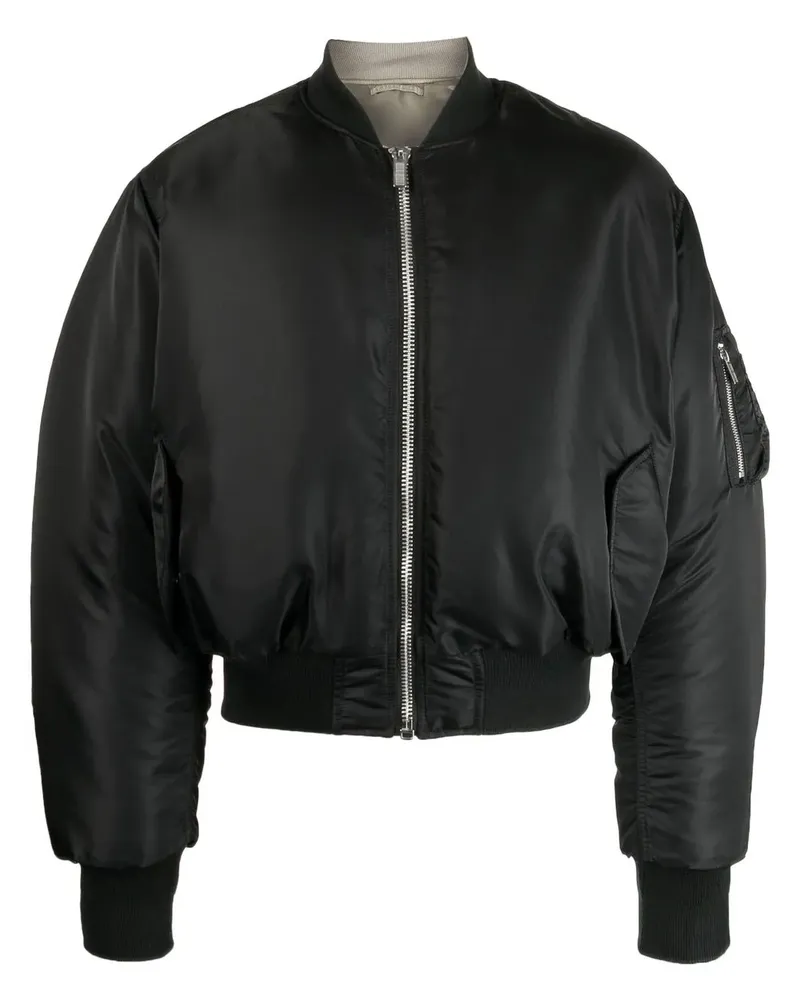 VTMNTS Cropped-Bomberjacke mit Reißverschluss - Schwarz Schwarz