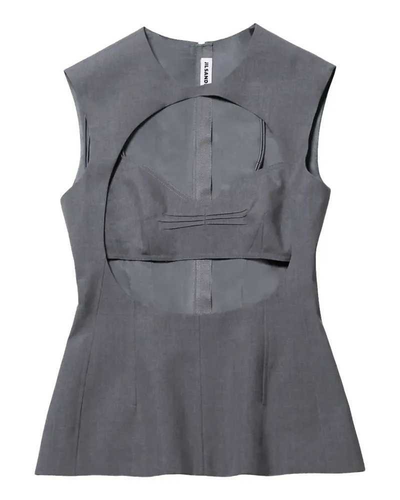 Jil Sander cut-out sleeveless top - Grau Grau