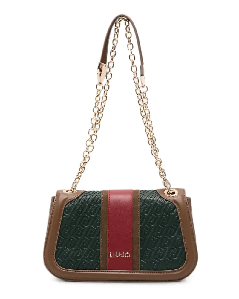 Liu Jo monogram-embossed panelled shoulder bag - Grün Grün