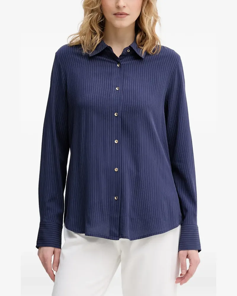 Benetton pinstripe-pattern button-up shirt - Blau Blau