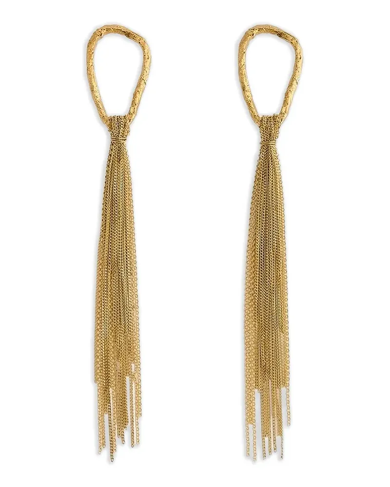 forte_forte chain-tassel earrings - Gold Gold