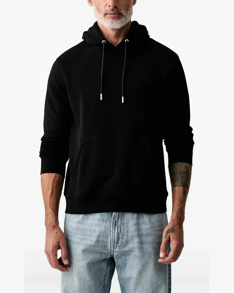 Karl Lagerfeld logo-embroidered drawstring hoodie - Schwarz Schwarz