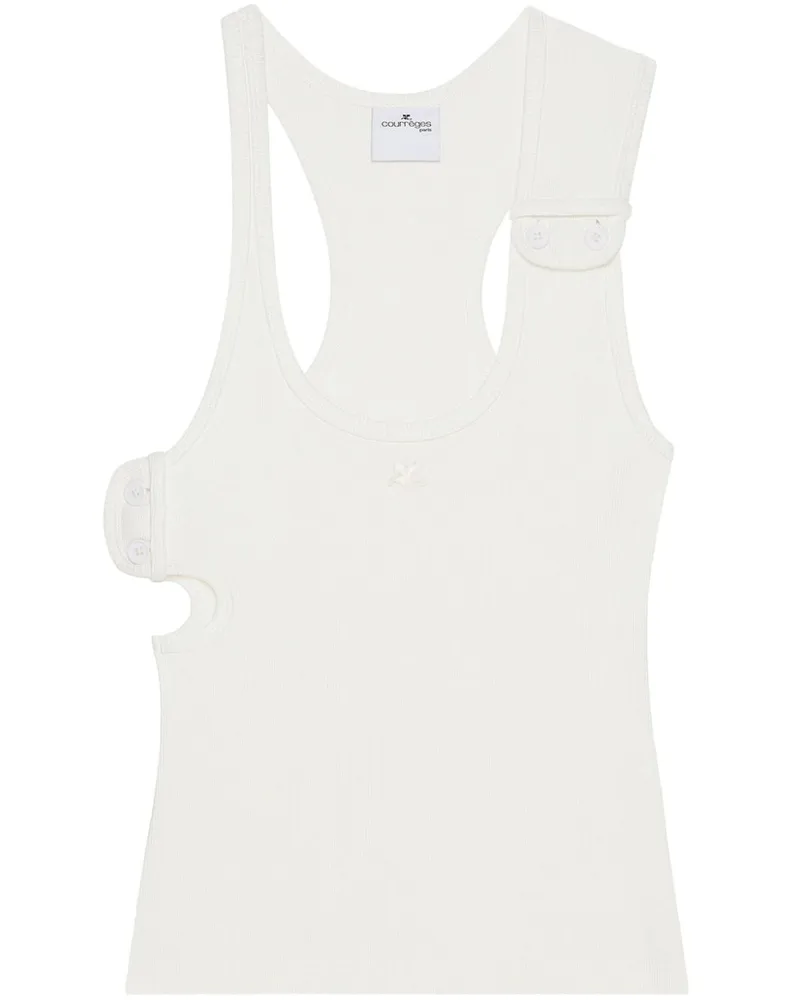 Courrèges Geripptes Tanktop - Weiß Weiß
