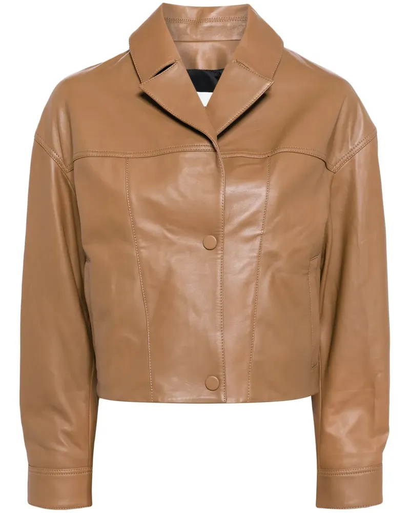 Yves Salomon Cropped-Jacke aus Leder - Braun Braun