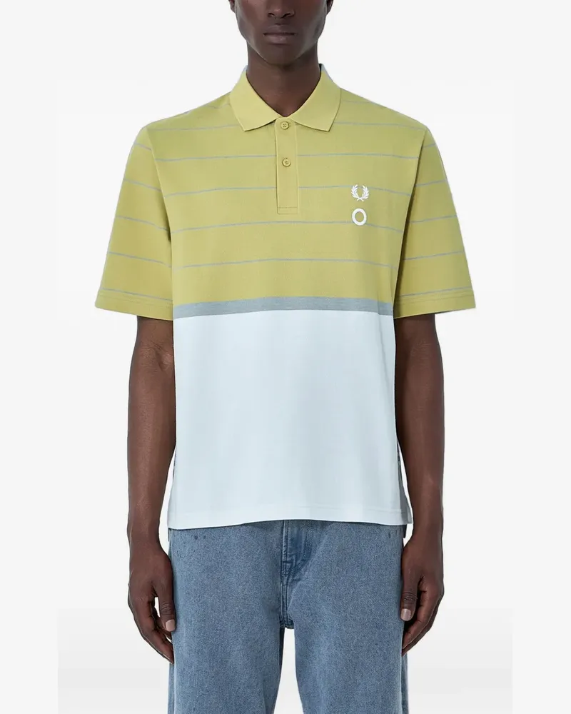 Fred Perry buttoned striped polo shirt - Grün Grün