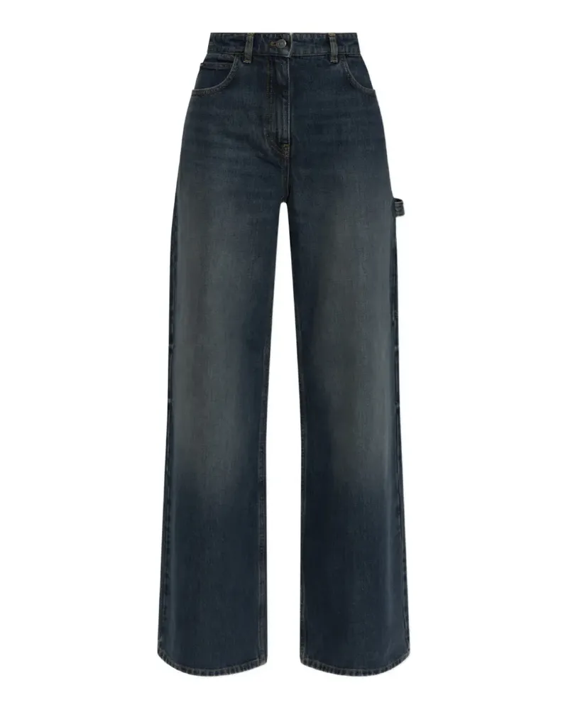 Courrèges retro blue denim baggy pants - Blau Blau