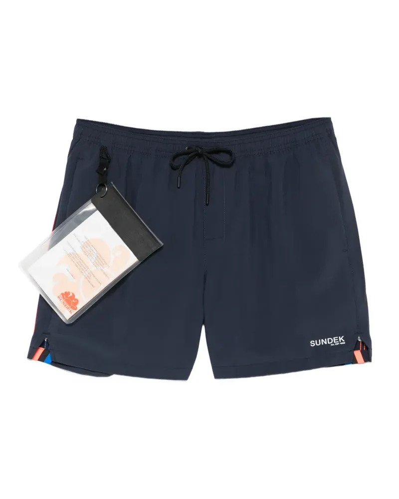 Sundek logo-print swim shorts - Blau Blau