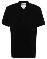 Moschino Poloshirt mit Herzstickerei Schwarz