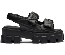 Gesteppte Monolith Sandalen - Schwarz