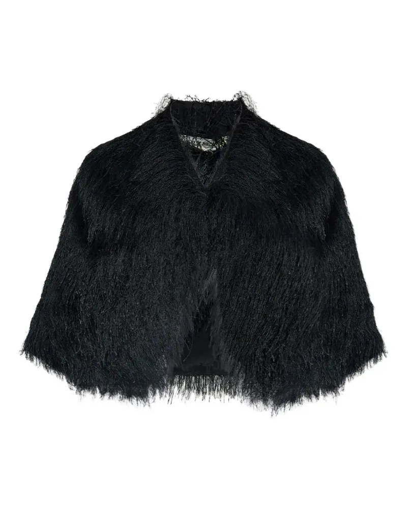 By Malene Birger fringed shawl jacket - Schwarz Schwarz