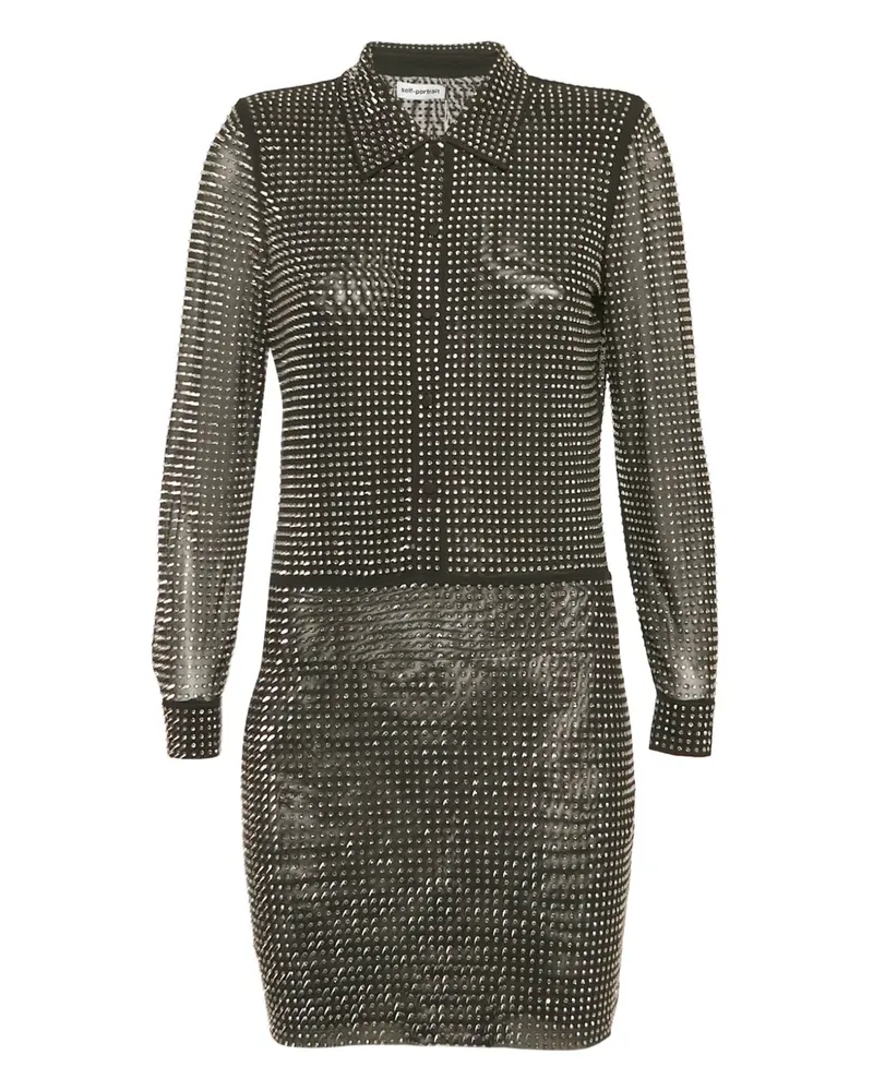Self-Portrait Minikleid mit Strass - Schwarz Schwarz