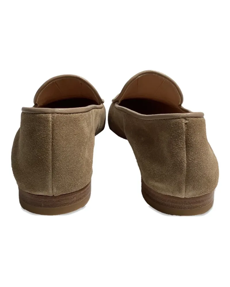 Gianvito Rossi Loafer aus Wildleder mit Logo - Nude Nude