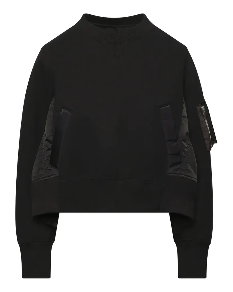 Sacai Sponge Sweat Nylon Twill sweater - Schwarz Schwarz