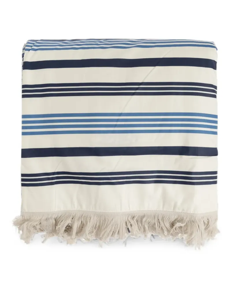 Etro striped fringed beach towel - Nude Nude