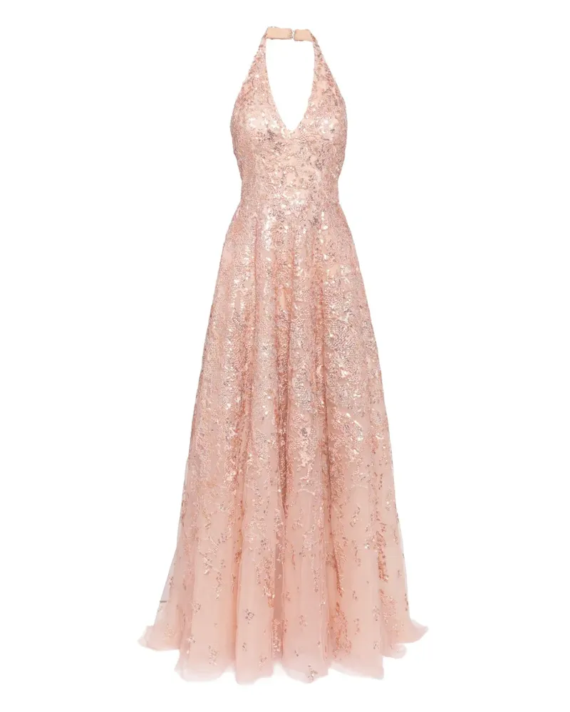 Saiid Kobeisy Besticktes Maxikleid - Rosa Rosa