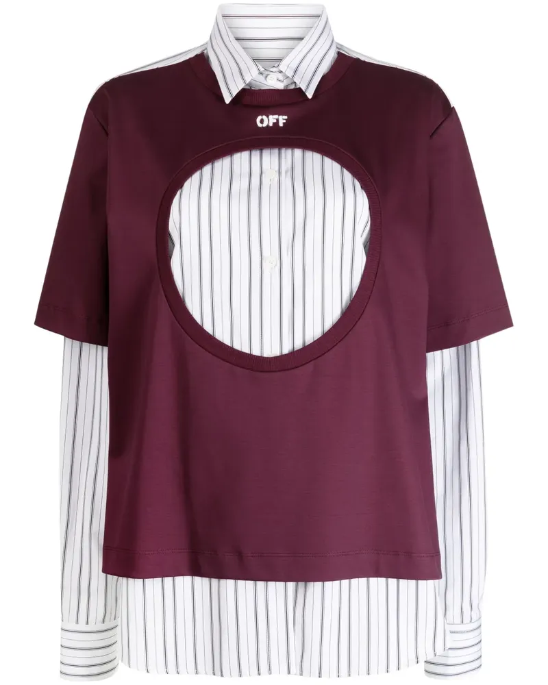 OFF-WHITE Hemd mit gestreiften Einsätzen - Violett Violett