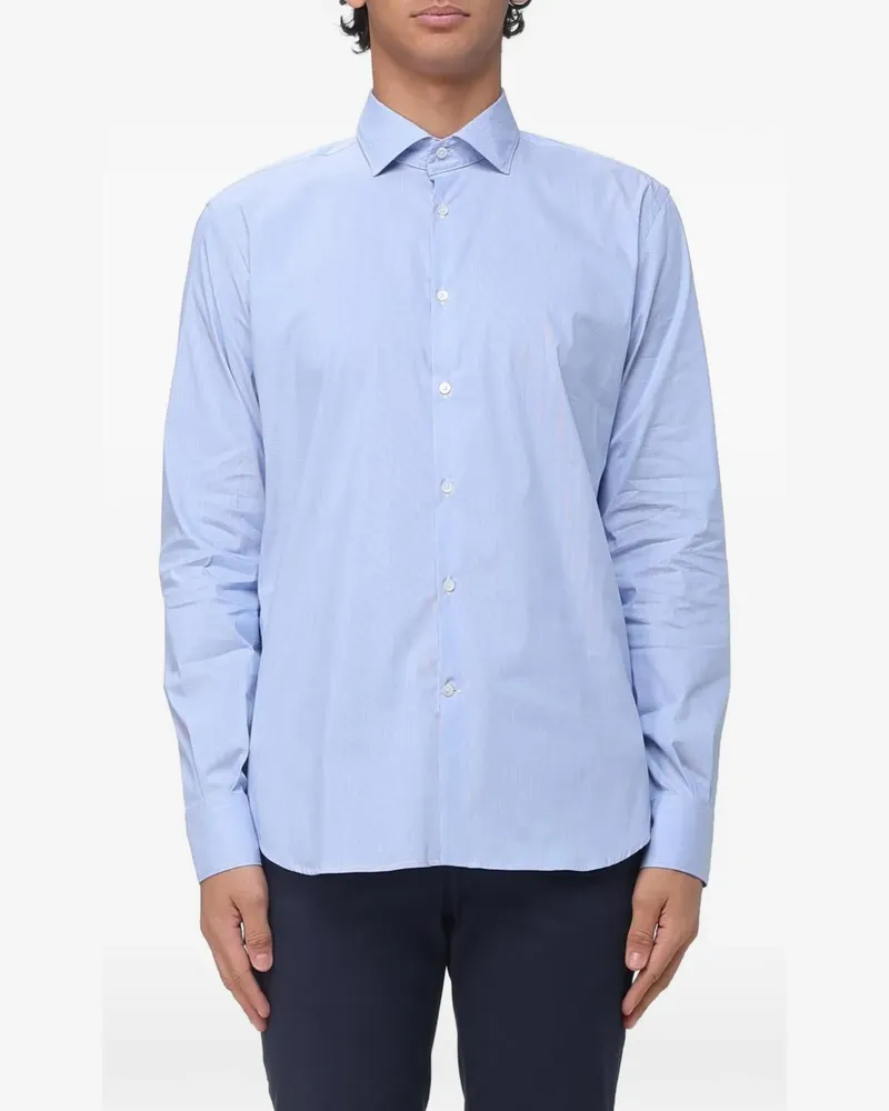 Brooksfield striped cotton shirt - Blau Blau
