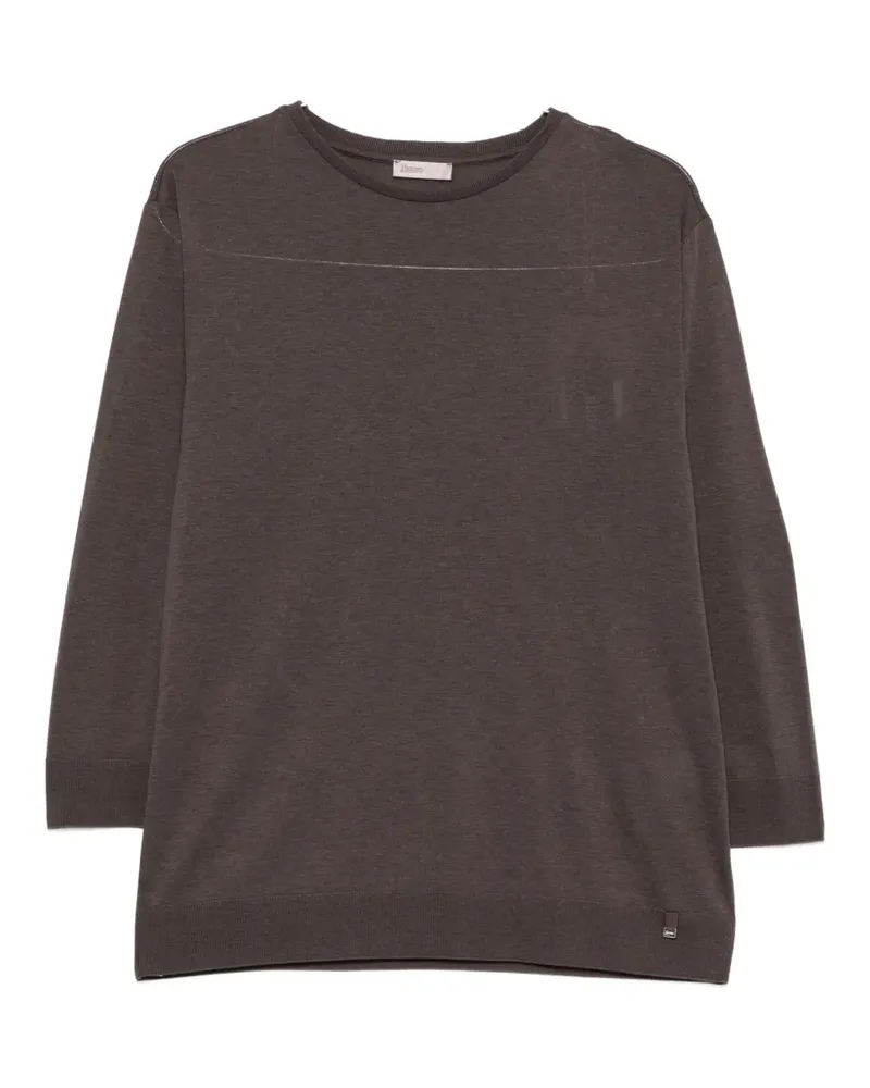 Herno crew-neck long-sleeve top - Braun Braun