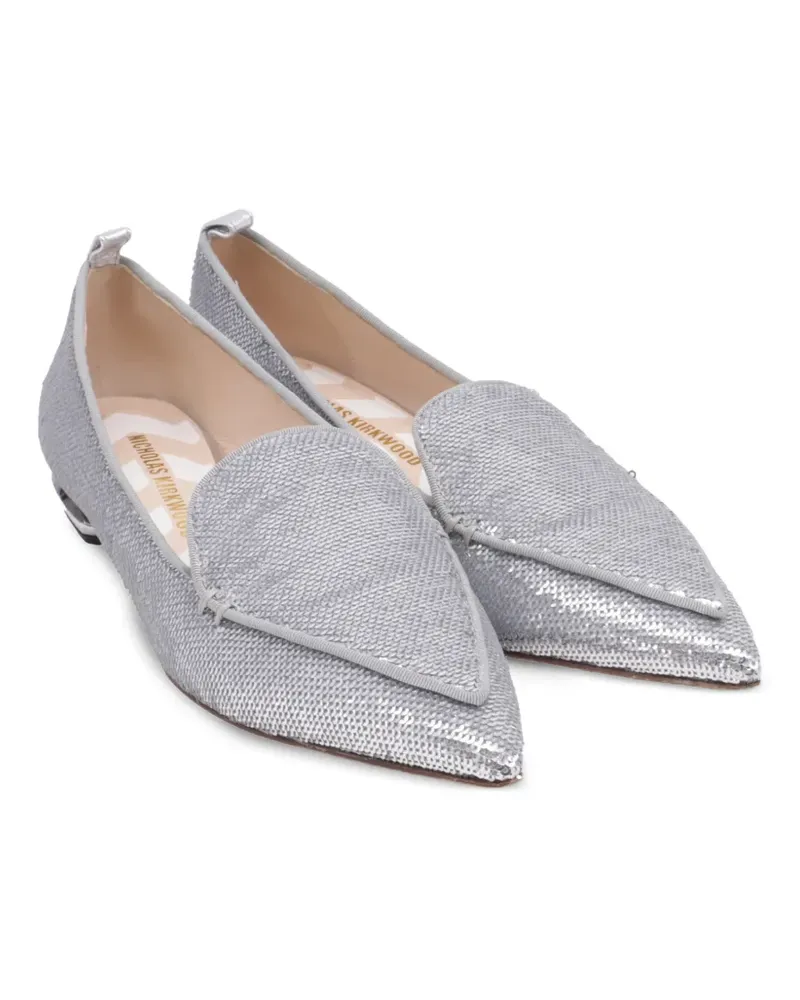 Nicholas Kirkwood Spitze Beya Ballerinas mit Pailletten - Silber Silber
