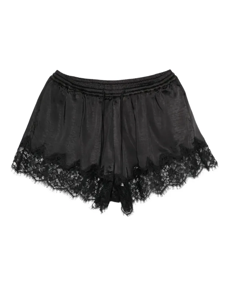 Self-Portrait lace-trim shorts - Schwarz Schwarz