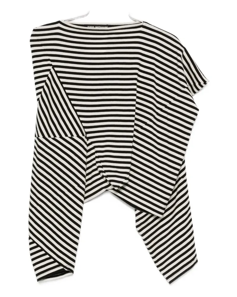 Junya Watanabe x Comme des Garçons gestreiftes Oberteil - Weiß Weiß