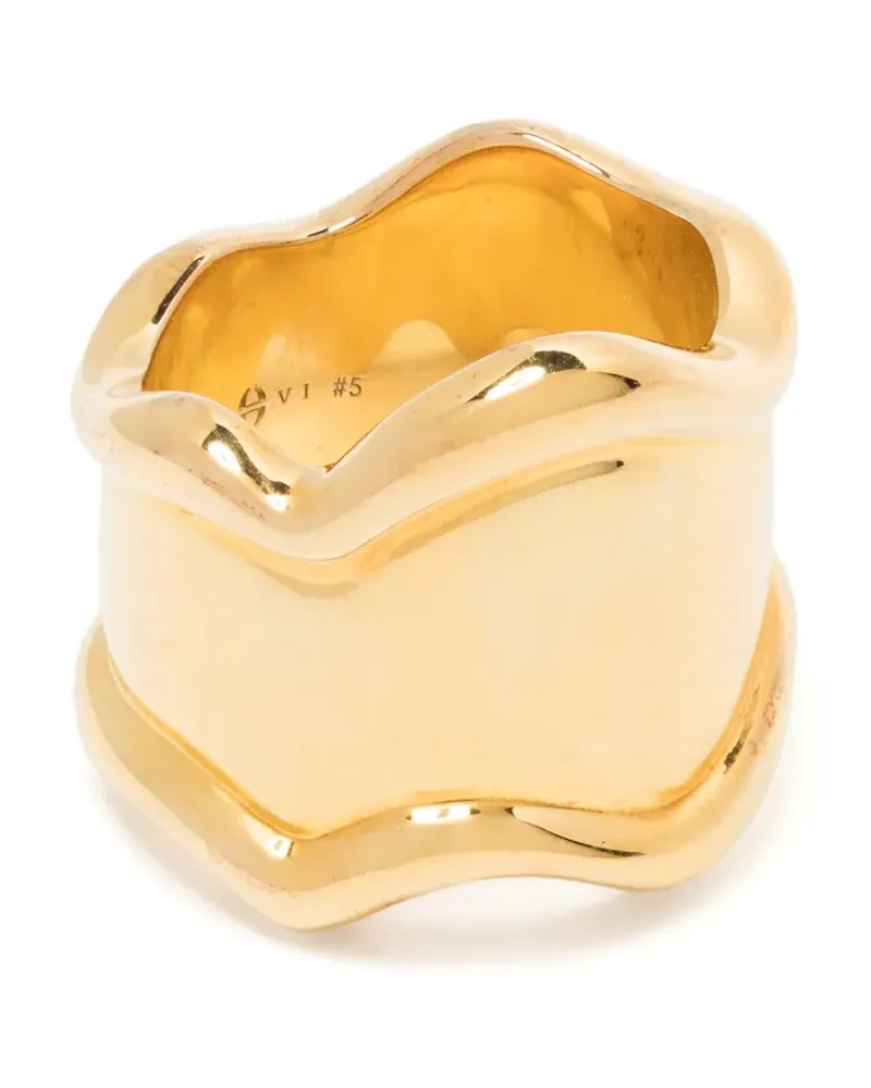 Eshvi Wave Ring - Gold Gold
