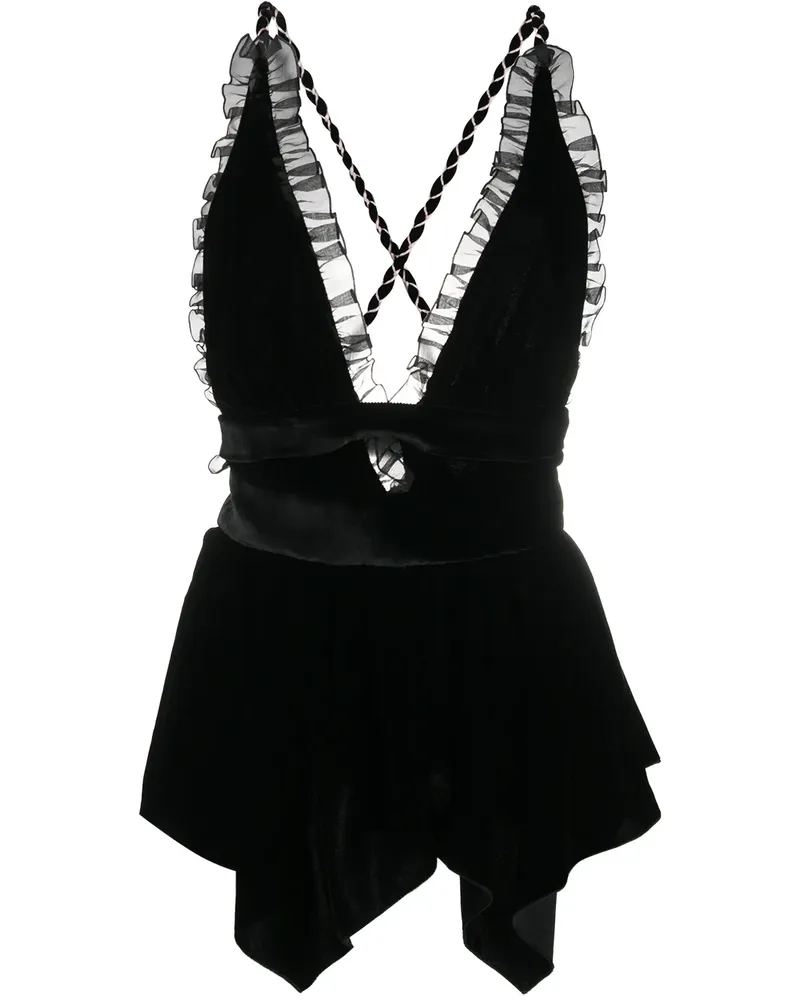 Philosophy Di Lorenzo Serafini Top mit Schößchen - Schwarz Schwarz