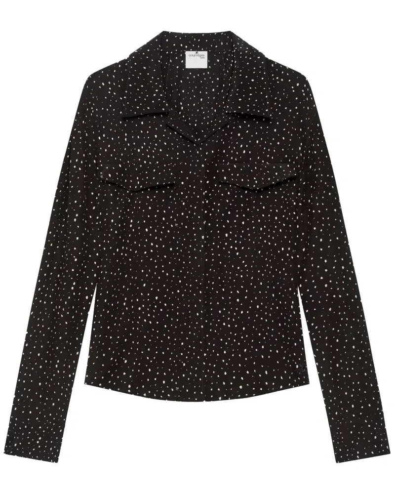 Courrèges Hemd mit Farbklecks-Print - Schwarz Schwarz